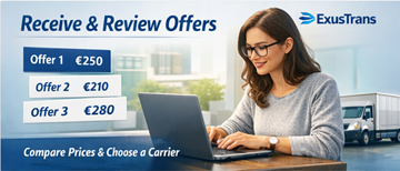 Частно лице преглежда транспортни оферти от превозвачи в платформата ExusTrans